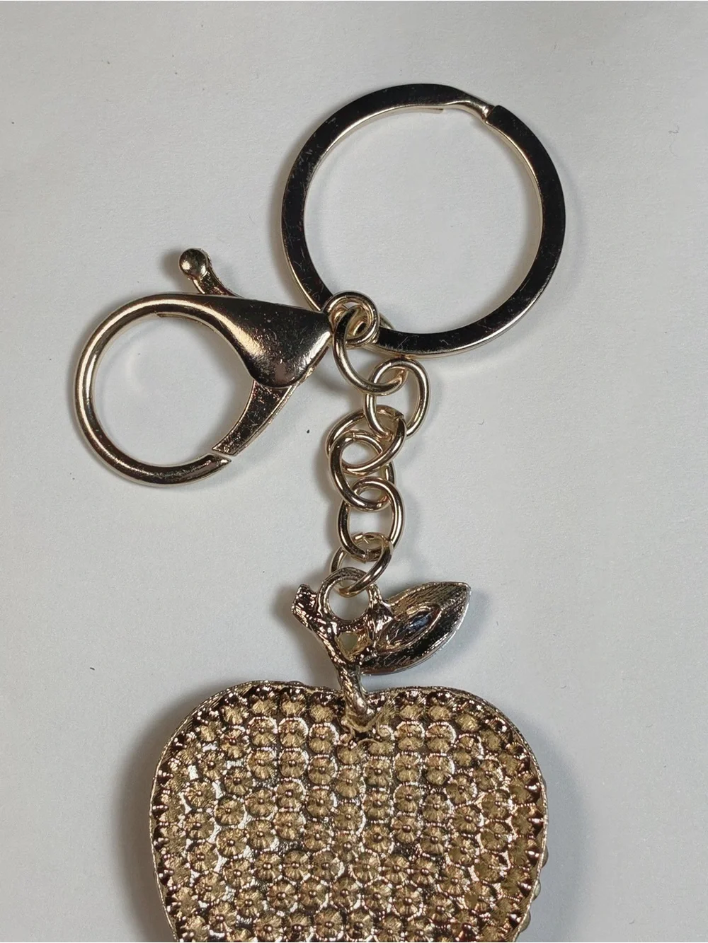 Crystal Apple Keychain Key Holder - Pink